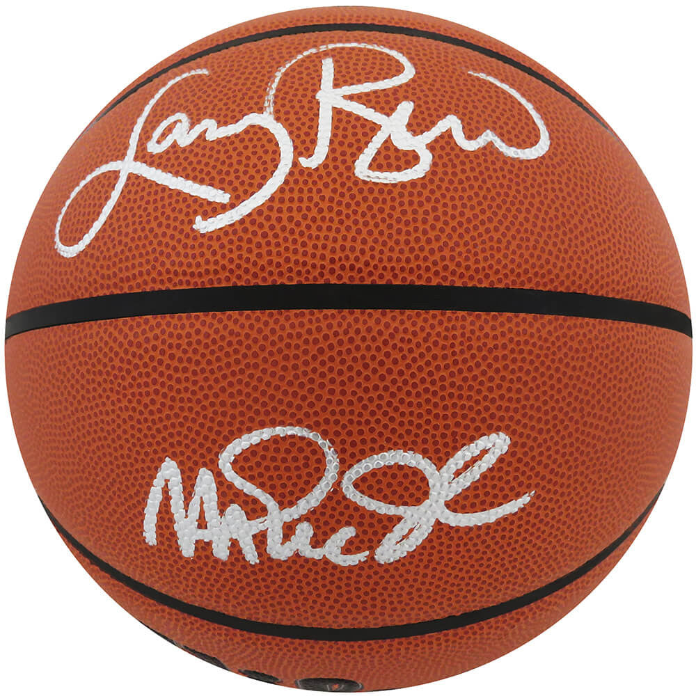 Larry Bird & Magic Johnson Dual Signed Wilson Indoor/Outdoor NBA Basketball (Schwartz Sports Authenticated)