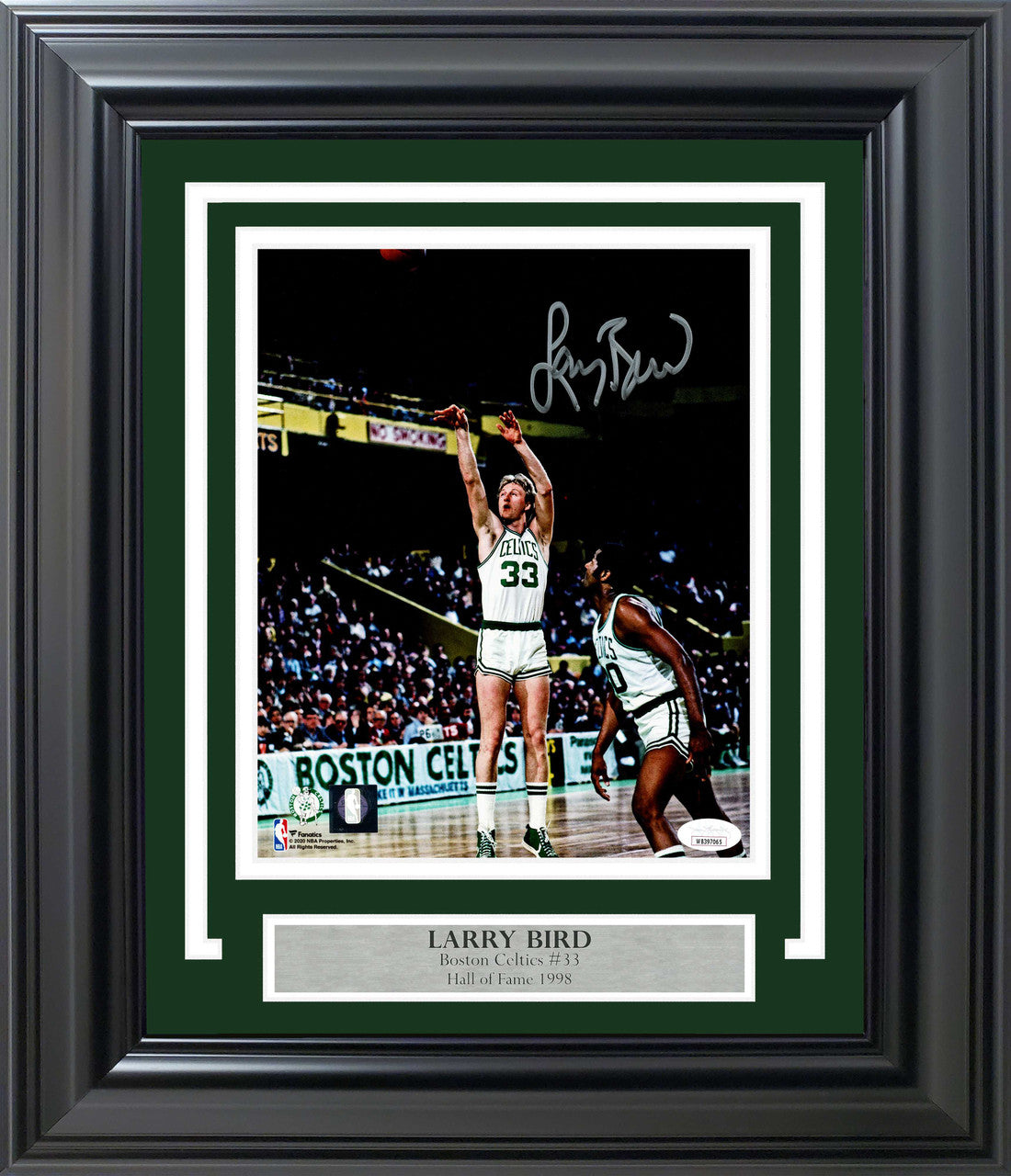 Larry Bird Signed Framed 8x10 Boston Celtics Photo – JSA COA!