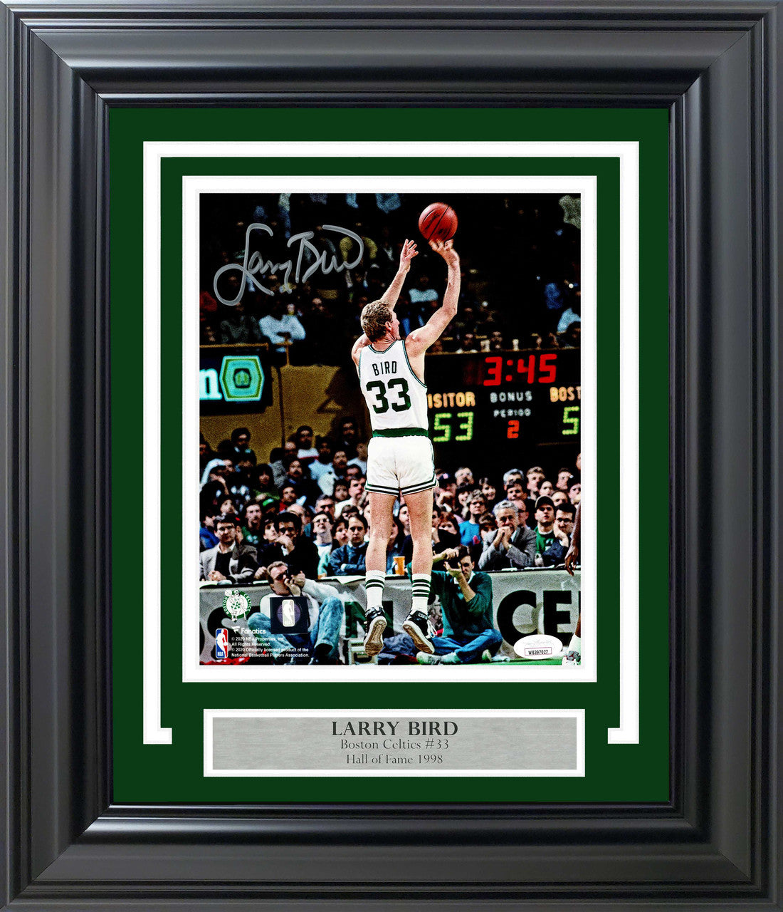 Larry Bird Signed Framed 8x10 Boston Celtics Photo – JSA COA