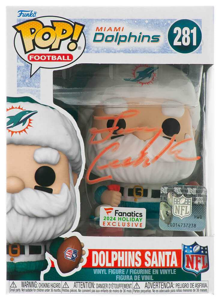 Larry Csonka Signed Miami Dolphins SANTA Funko Pop Doll #281