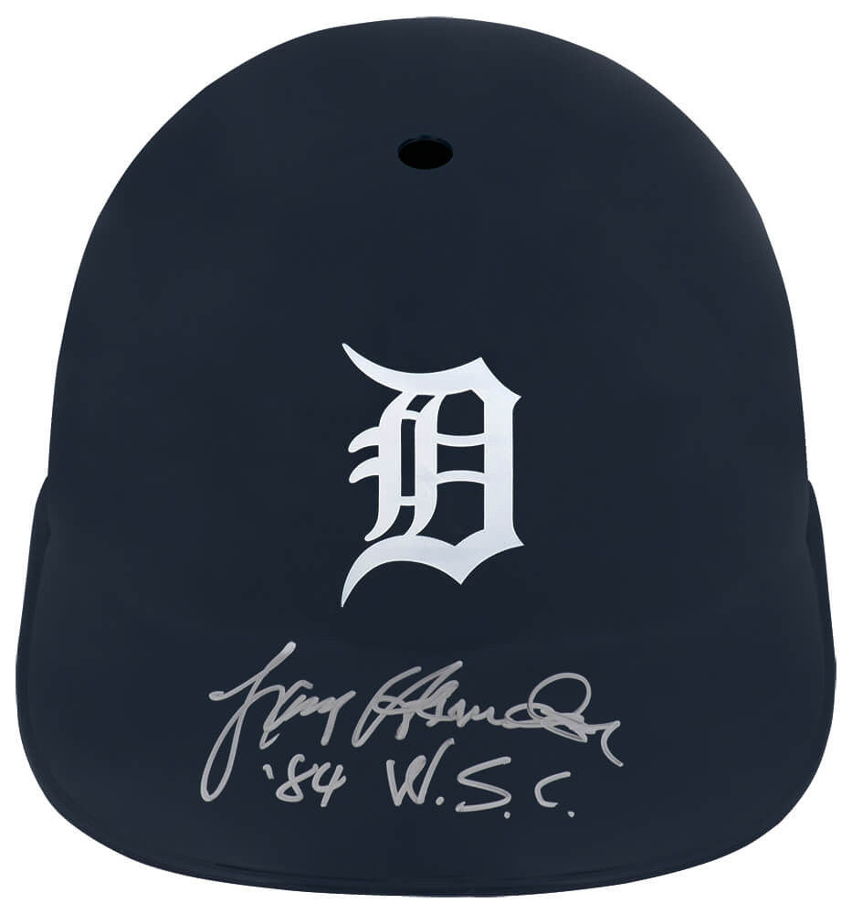 Larry Herndon Signed Detroit Tigers Souvenir Replica Batting Helmet w/84 WSC - Schwartz Authenticated
