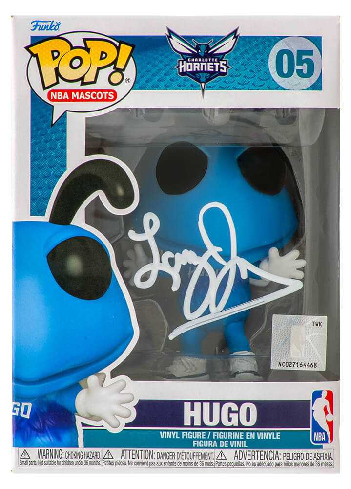 Larry Johnson Signed Charlotte Hornets Hugo NBA Mascot Funko Pop Doll #05 - Beckett