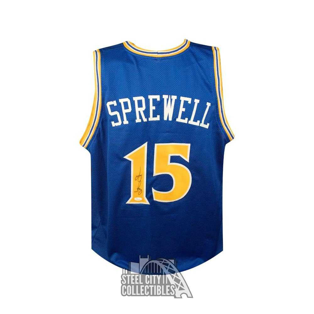 Latrell Sprewell Autographed Golden State Custom Basketball Jersey - JSA COA