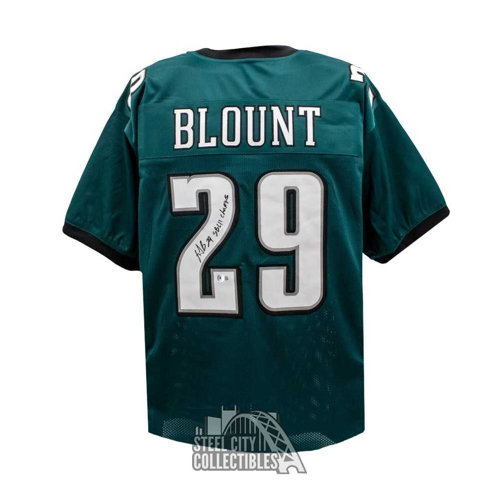 LeGarrette Blount SB LII Champs Autographed Philadelphia Custom Green Football Jersey - BAS