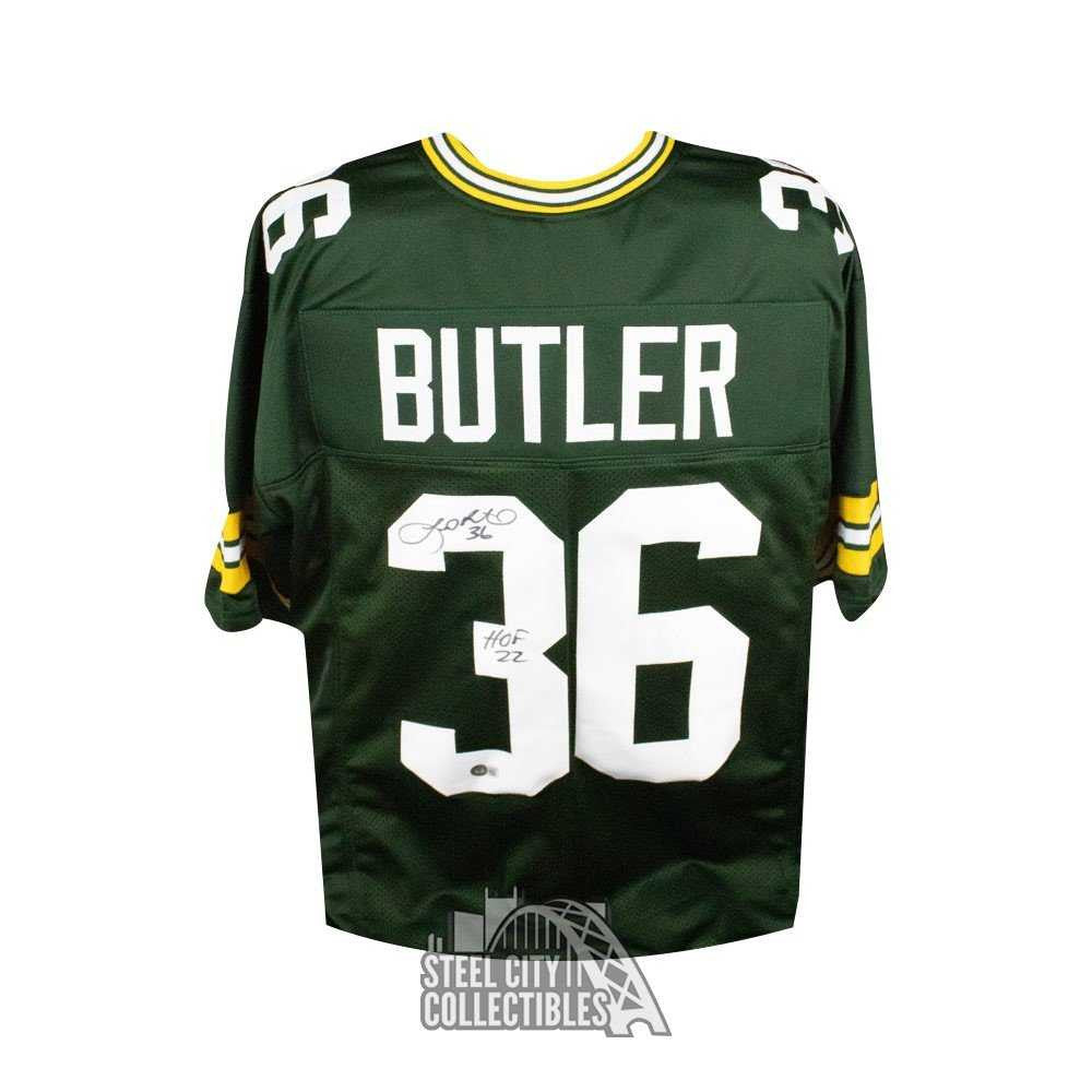 LeRoy Butler HOF 22 Autographed Green Bay Custom Green Football Jersey - BAS