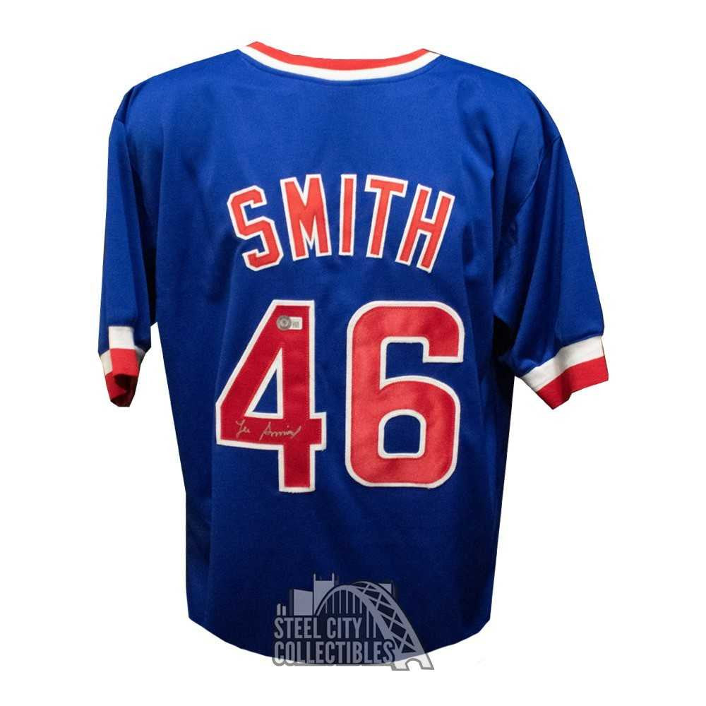 Lee Smith Autographed Chicago Custom Blue Jersey - BAS