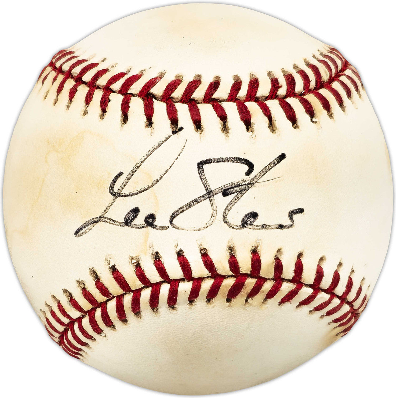 Lee Stevens Autographed Official AL Baseball Los Angeles Angels, Texas Rangers SKU #225493