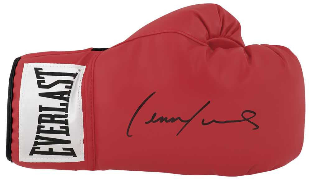 Lennox Lewis Signed Everlast Red Full Size Boxing Glove - Schwartz Authenticated