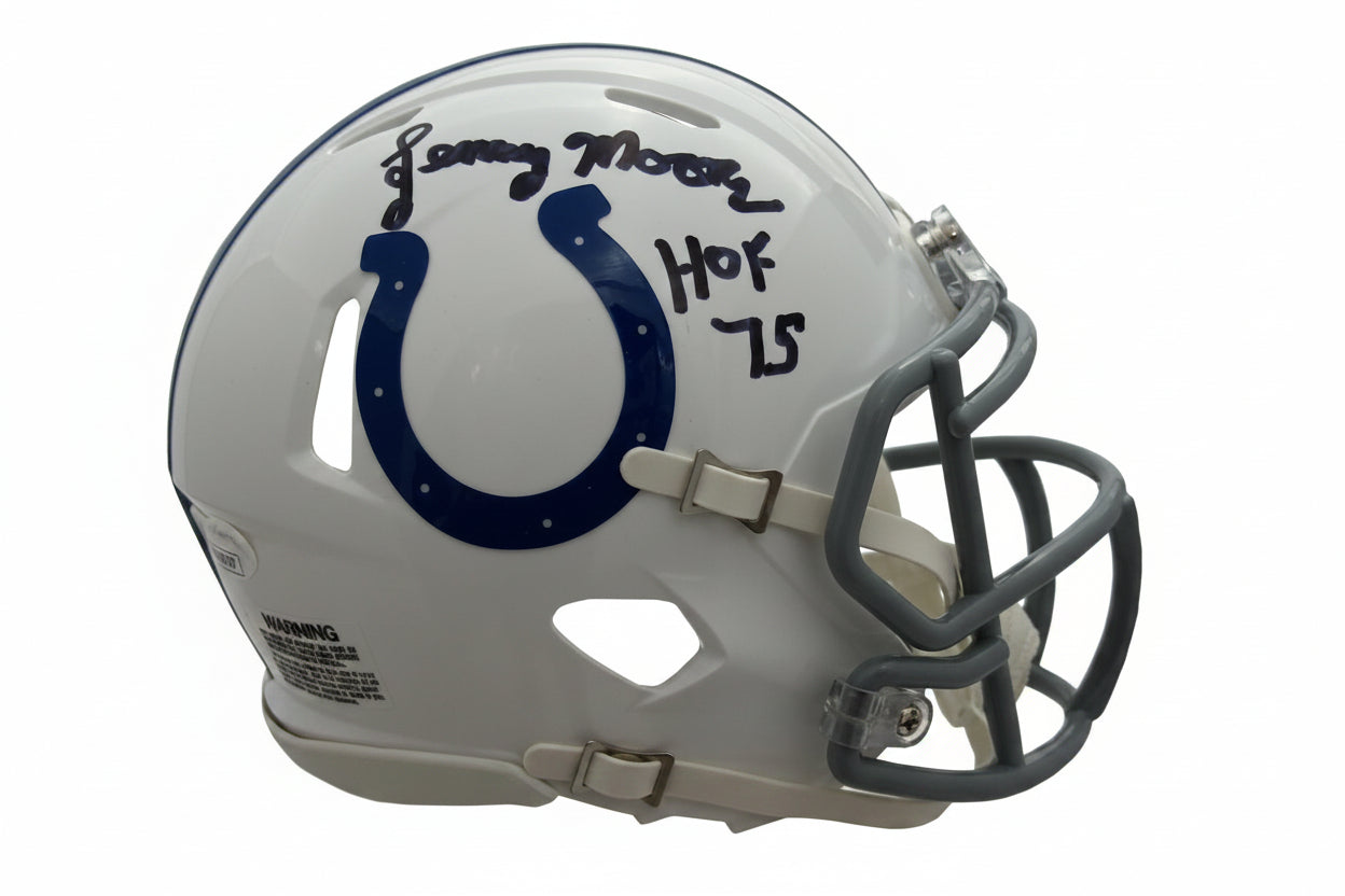 Indianapolis Colts Lenny Moore Autographed Riddell Speed Mini Helmet "HOF '75" - JSA COA