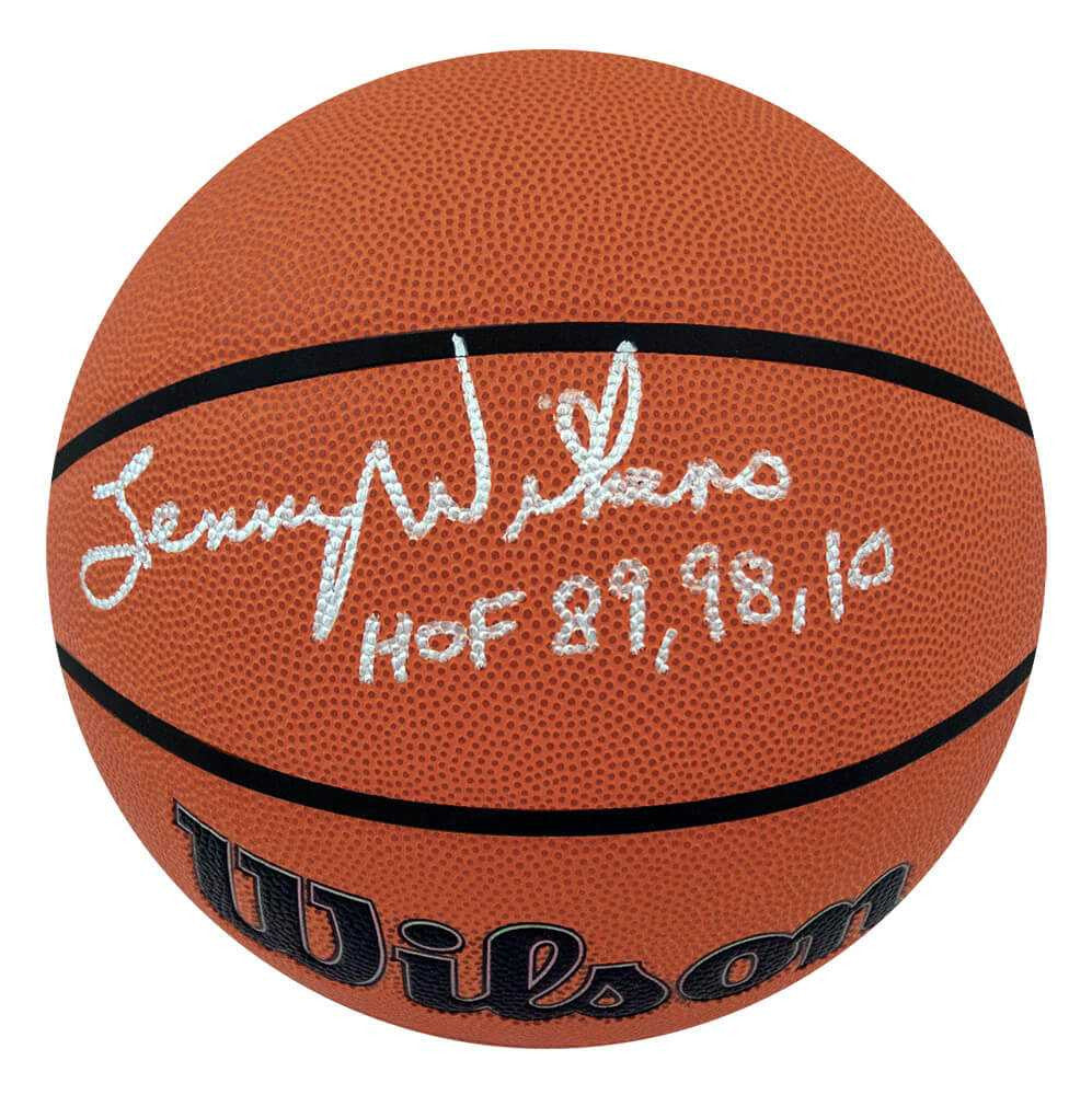 Lenny Wilkens Signed Wilson Indoor/Outdoor NBA Basketball w/HOF 89,98,10 - Schwartz Authenticated