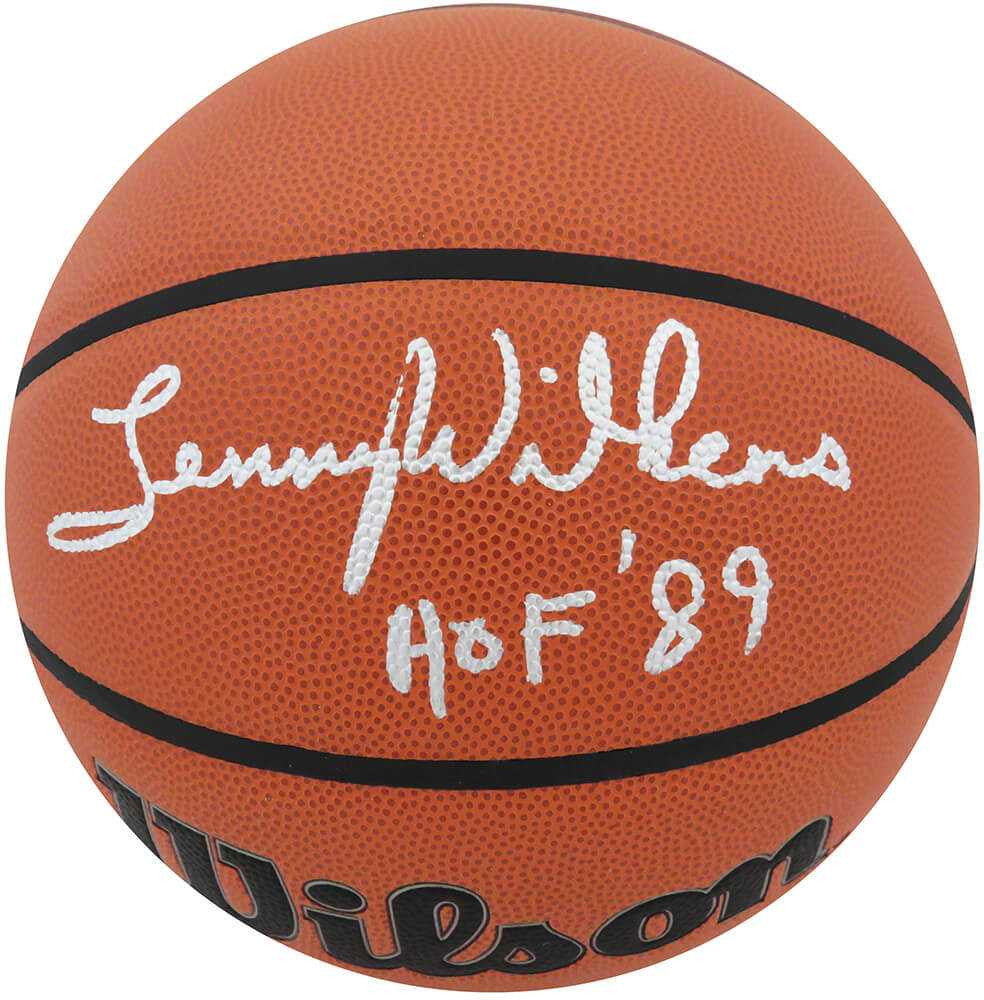 Lenny Wilkens Signed Wilson Indoor/Outdoor NBA Basketball w/HOF'89 - Schwartz Authenticated