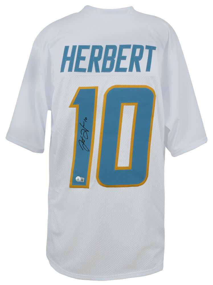 Los Angeles Chargers Justin Herbert Signed White Jersey - Beckett