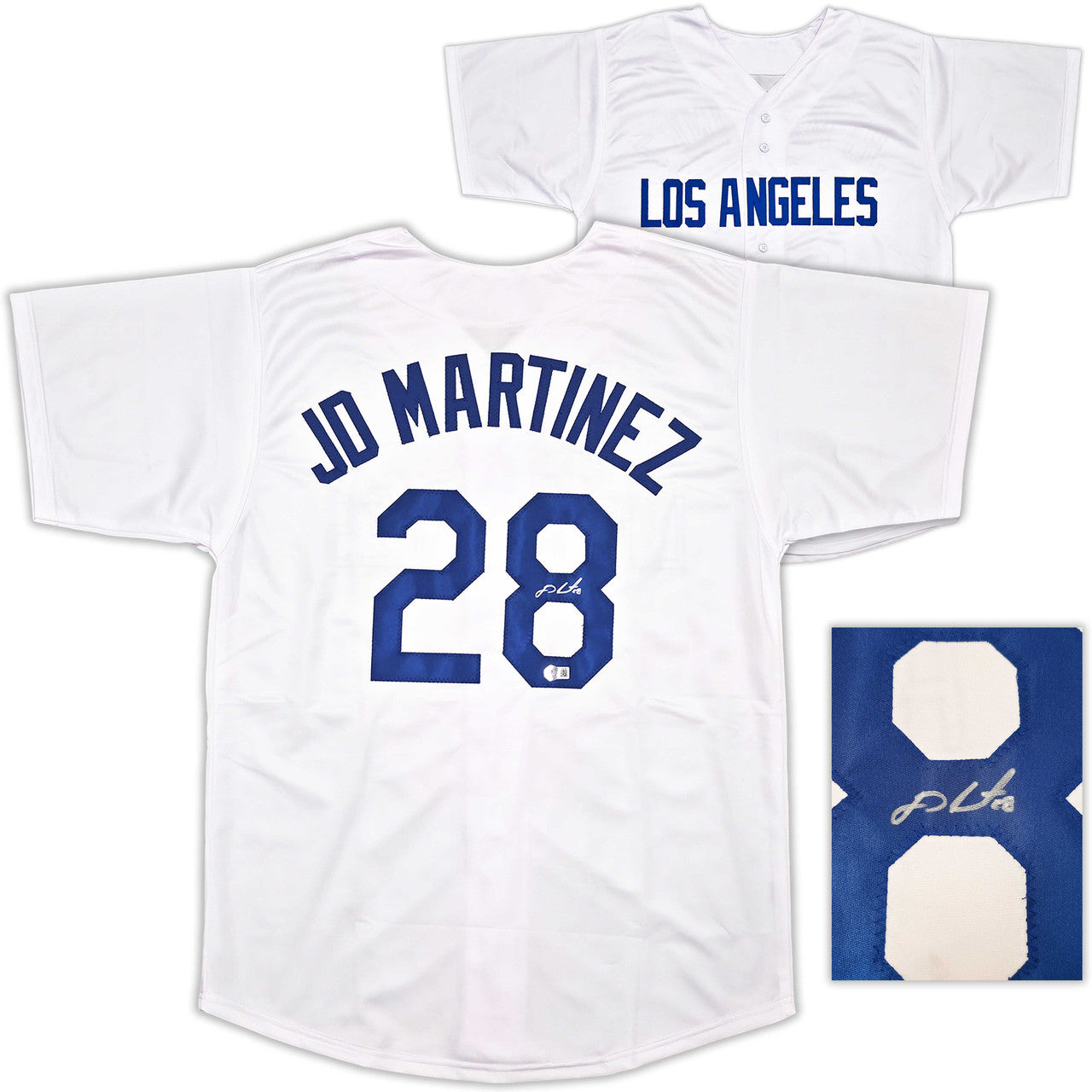 Los Angeles Dodgers JD Martinez Autographed White Jersey Beckett BAS Witness