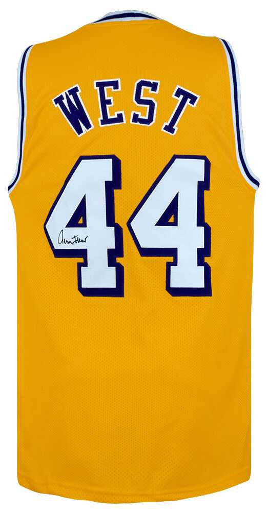 Los Angeles Lakers Jerry West Signed Gold Jersey - Schwartz Authenticated