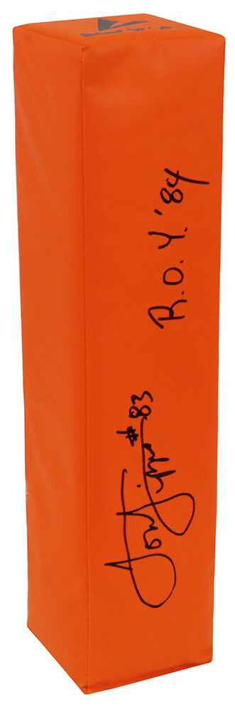 Louis Lipps Signed BSN Orange Football Endzone Pylon w/ROY'84 - Schwartz Authenticated