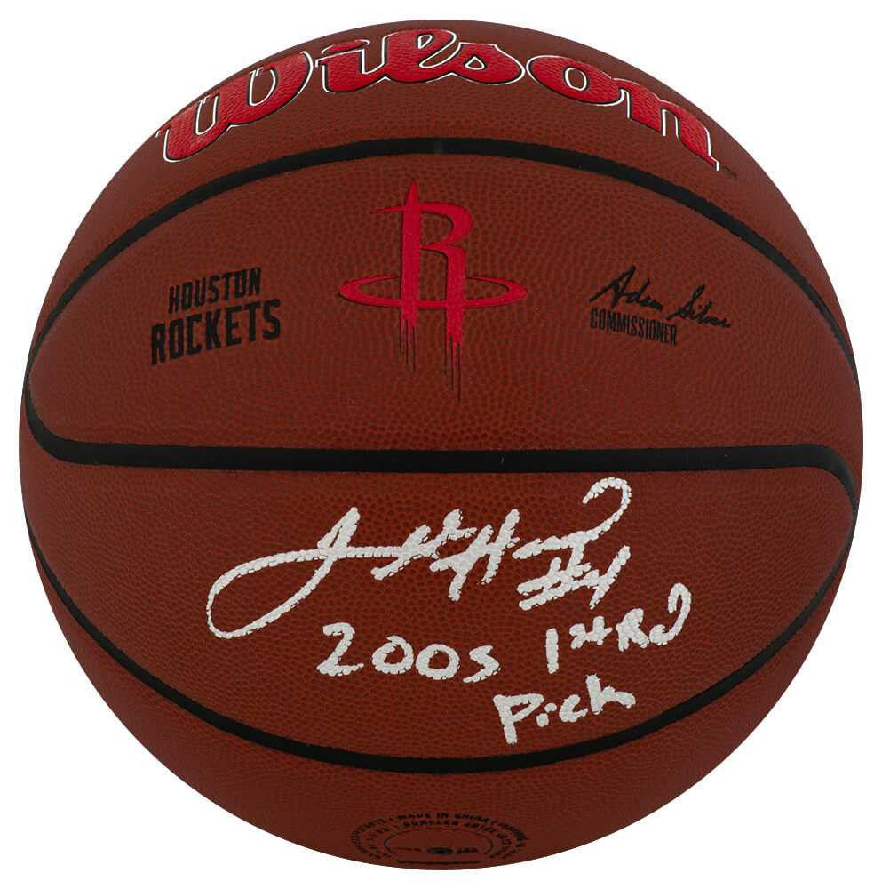Luther Head Signed Houston Rockets Logo Wilson NBA Basketball w/2005 1st Rd Pick - Schwartz Authenticated