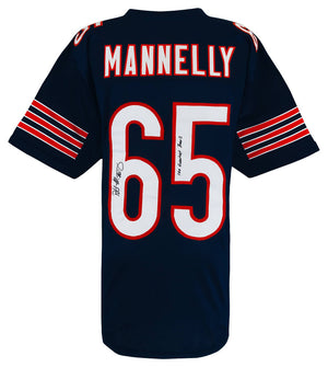 Chicago Bears Patrick Mannelly Signed Navy Custom Football Jersey w/100 Greatest Bears