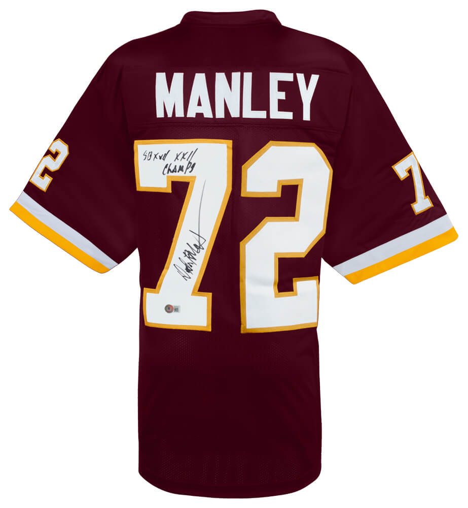 Washington Commanders Dexter Manley Signed Maroon Custom Football Jersey w/SB XVII, XXII Champs - (Beckett)