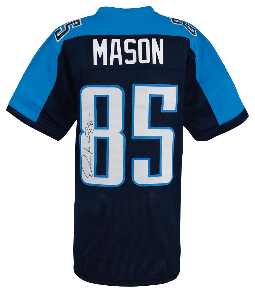 Tennesee Titans Derrick Mason Signed Blue Custom Football Jersey