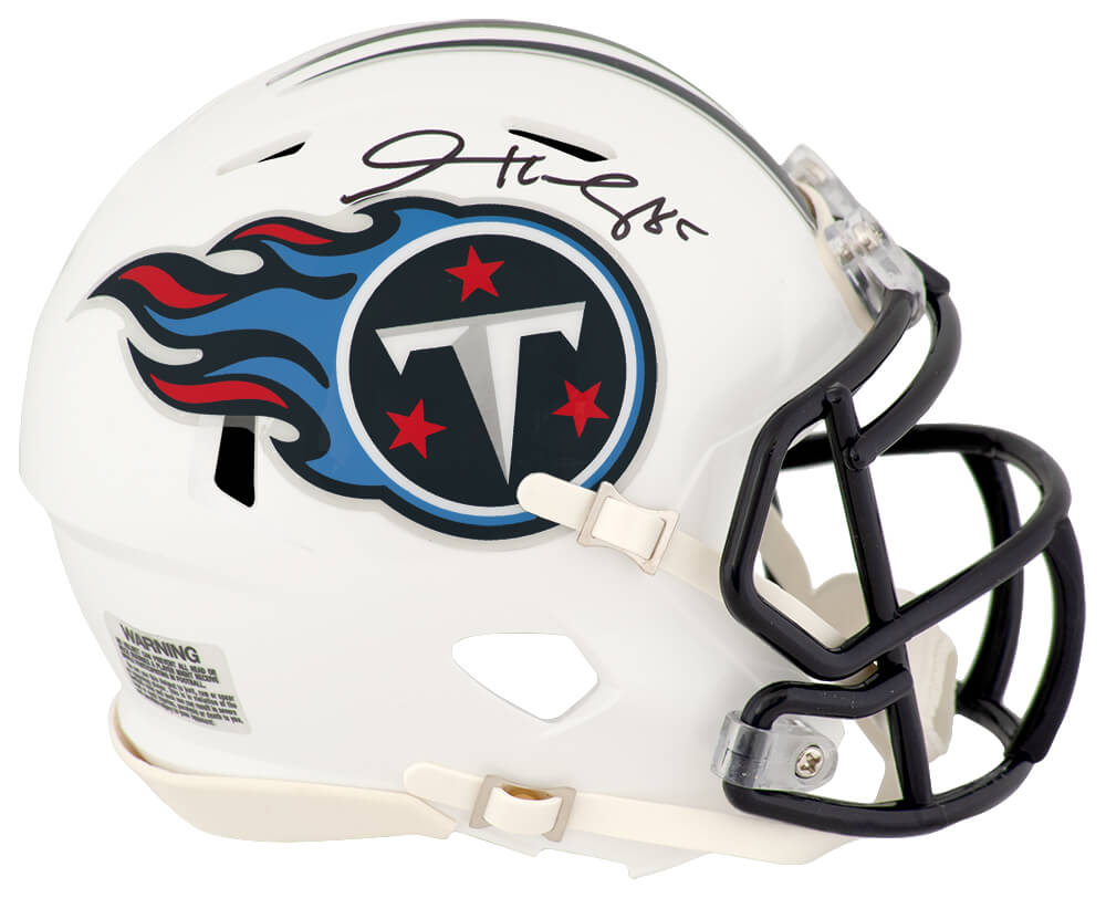 Derrick Mason Signed Tennessee Titans White Riddell Speed Mini Helmet