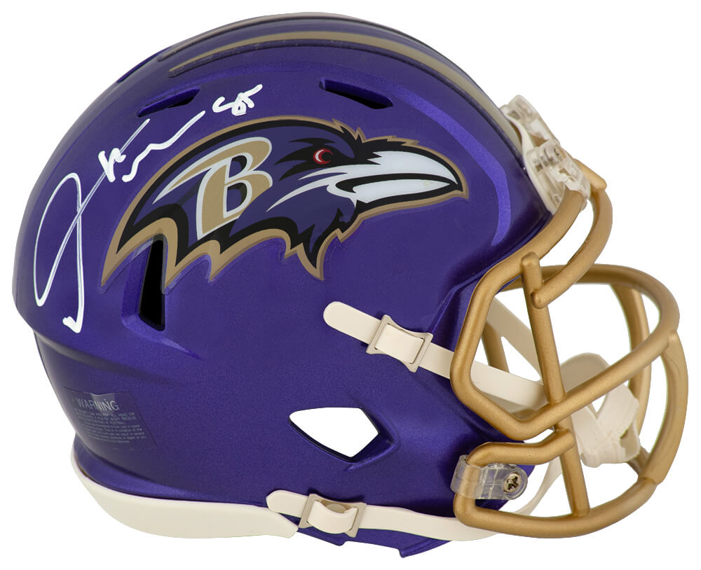 Derrick Mason Signed Baltimore Ravens FLASH Riddell Speed Mini Helmet