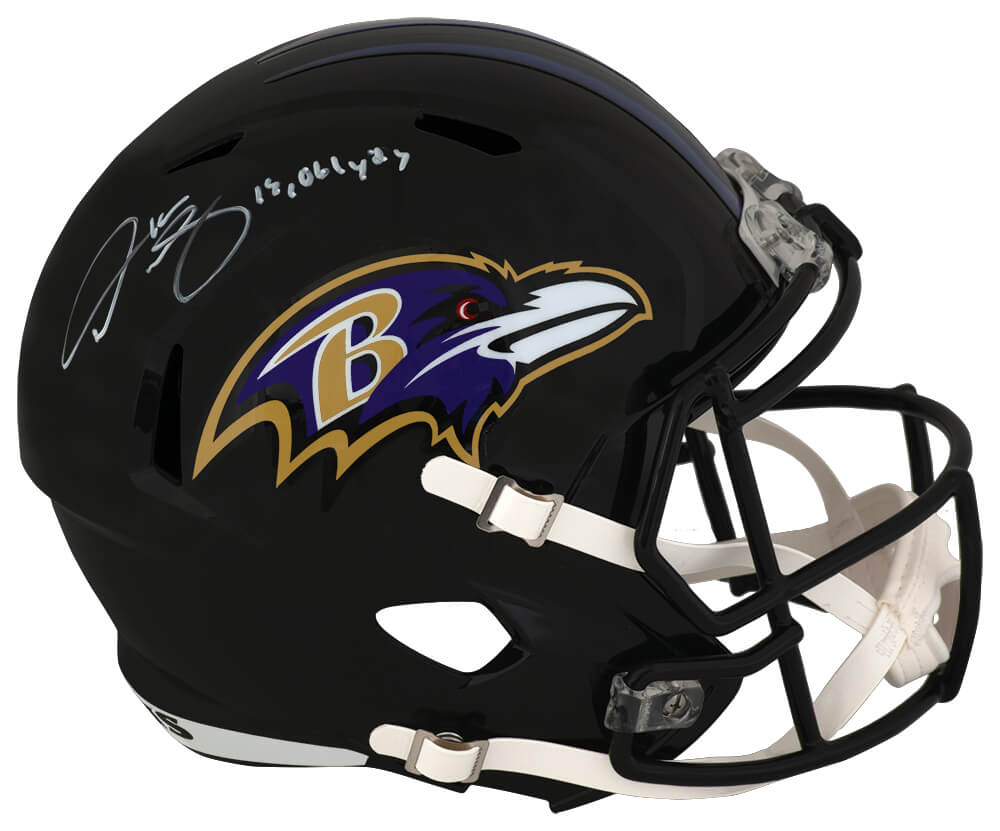 Derrick Mason Signed Baltimore Ravens Riddell Full Size Speed Replica Helmet w/10,061 Yards