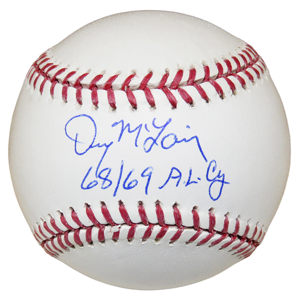 Denny McLain Signed Official MLB Baseball w/68, 69 AL CY