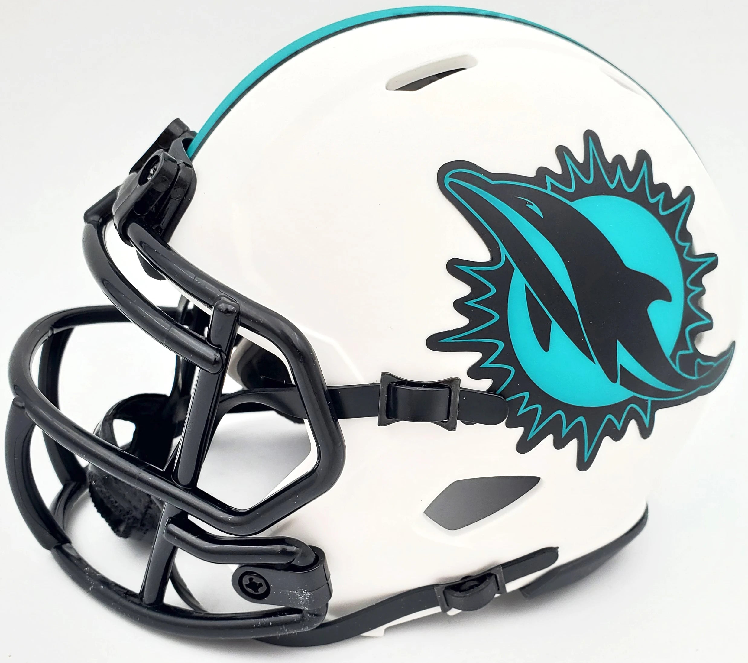 Mercury Morris Autographed Miami Dolphins Lunar Eclipse White Speed Mini Helmet with "1972 17-0" Inscription - Beckett BAS Certified