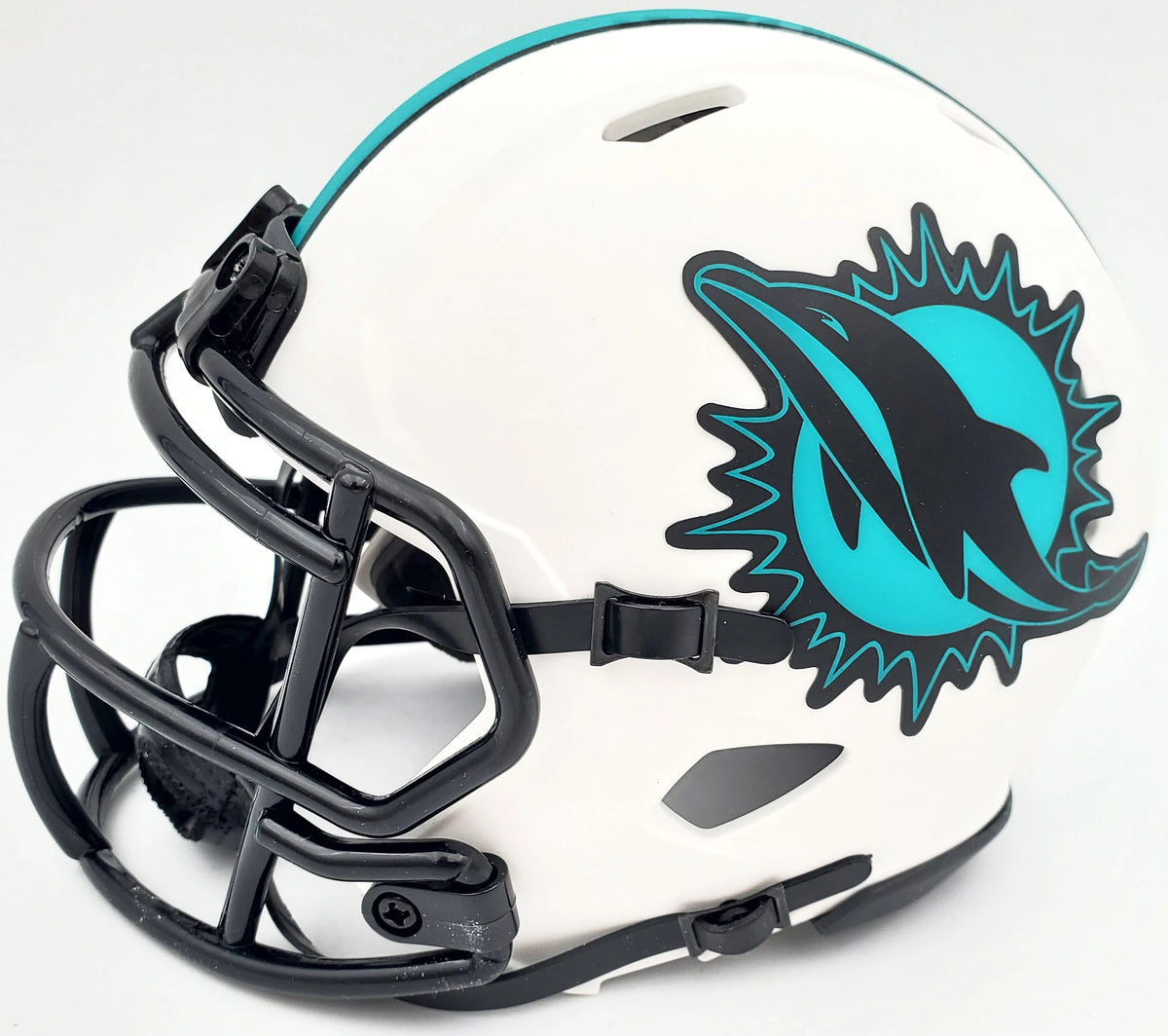 Mercury Morris Autographed Miami Dolphins Lunar Eclipse White Speed Mini Helmet with "1972 17-0" Inscription - Beckett BAS Certified