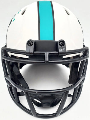 Mercury Morris Autographed Miami Dolphins Lunar Eclipse White Speed Mini Helmet with "1972 17-0" Inscription - Beckett BAS Certified