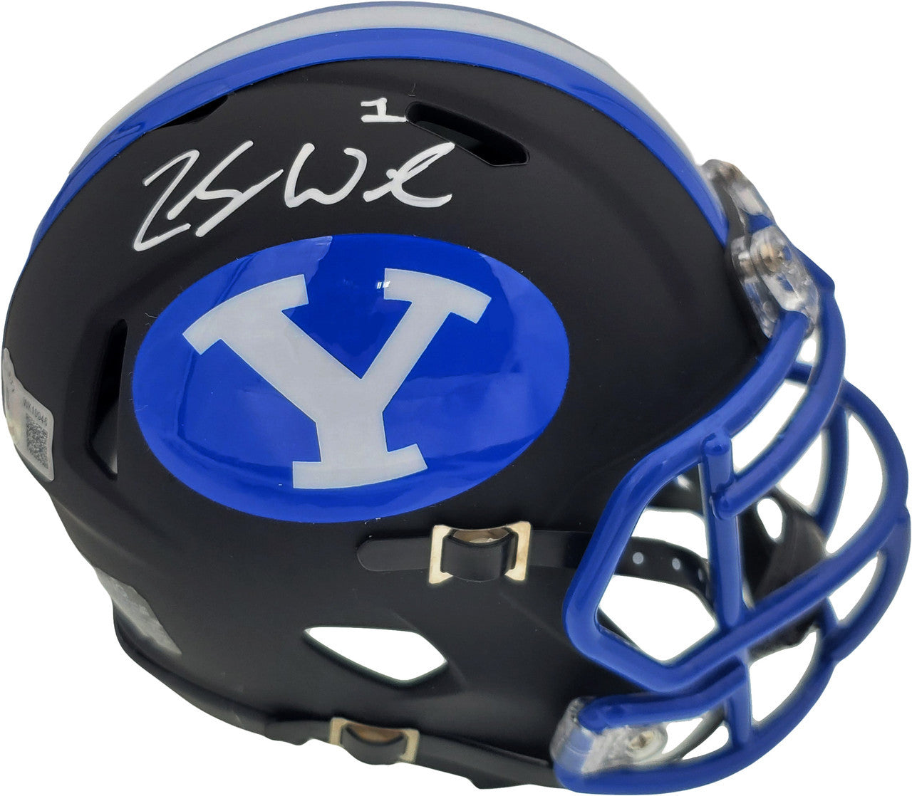 Zach Wilson Autographed BYU Cougars Black Speed Mini Helmet – Beckett BAS