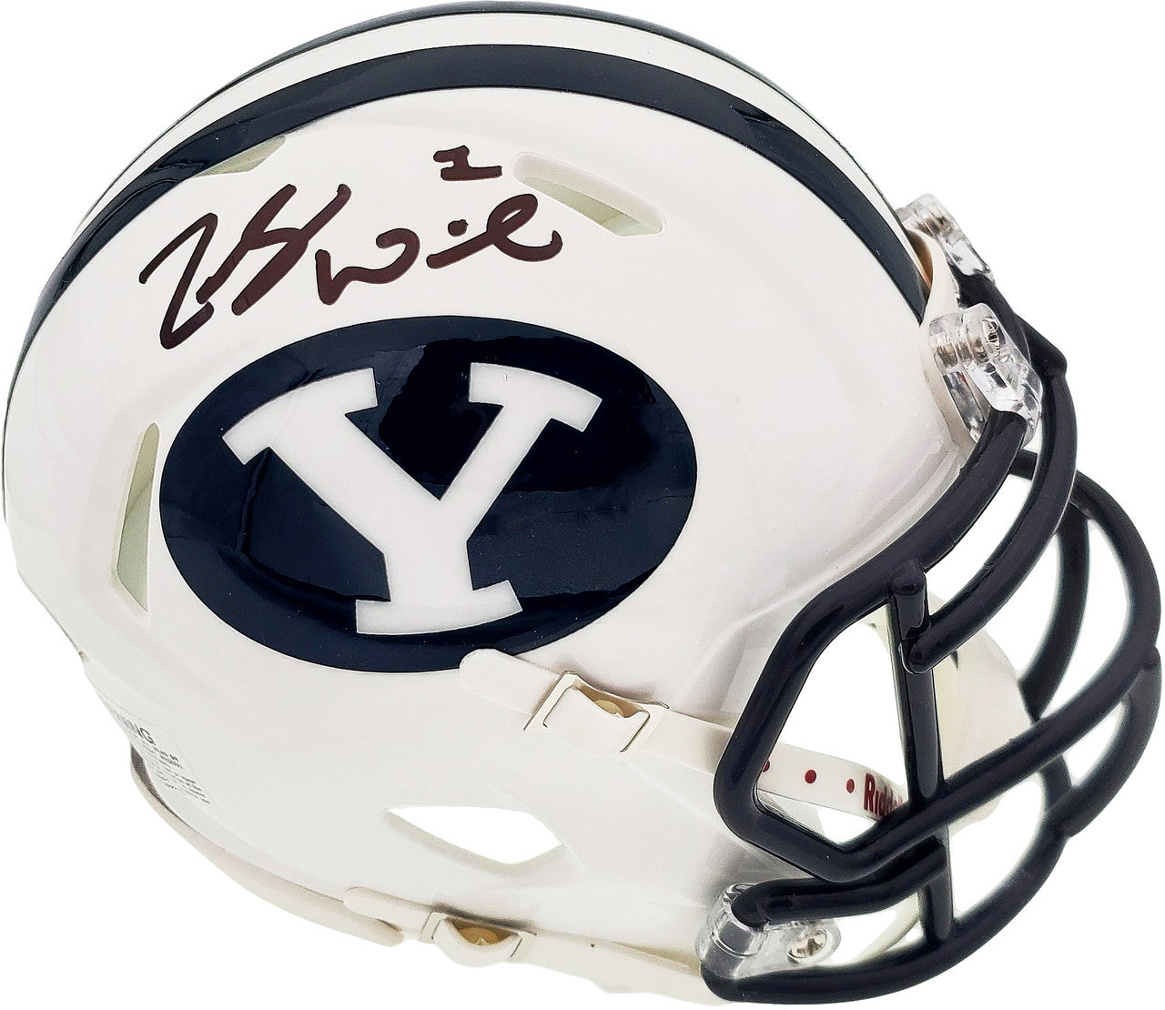 Zach Wilson Autographed BYU Cougars White Speed Mini Helmet – Beckett BAS
