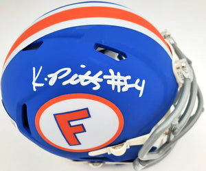 Kyle Pitts Autographed Florida Gators Flat Matte Blue Riddell Speed Mini Helmet - Beckett BAS Witnessed Certified