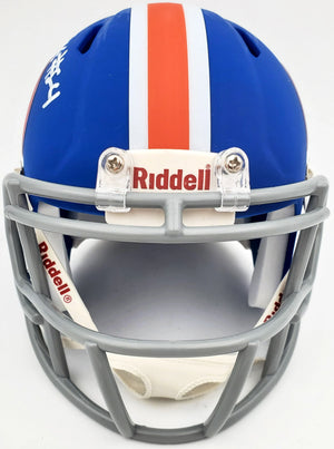 Kyle Pitts Autographed Florida Gators Flat Matte Blue Riddell Speed Mini Helmet - Beckett BAS Witnessed Certified