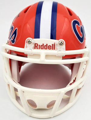 Kyle Pitts Autographed Florida Gators Orange Riddell Speed Mini Helmet - Beckett BAS Witnessed Certified