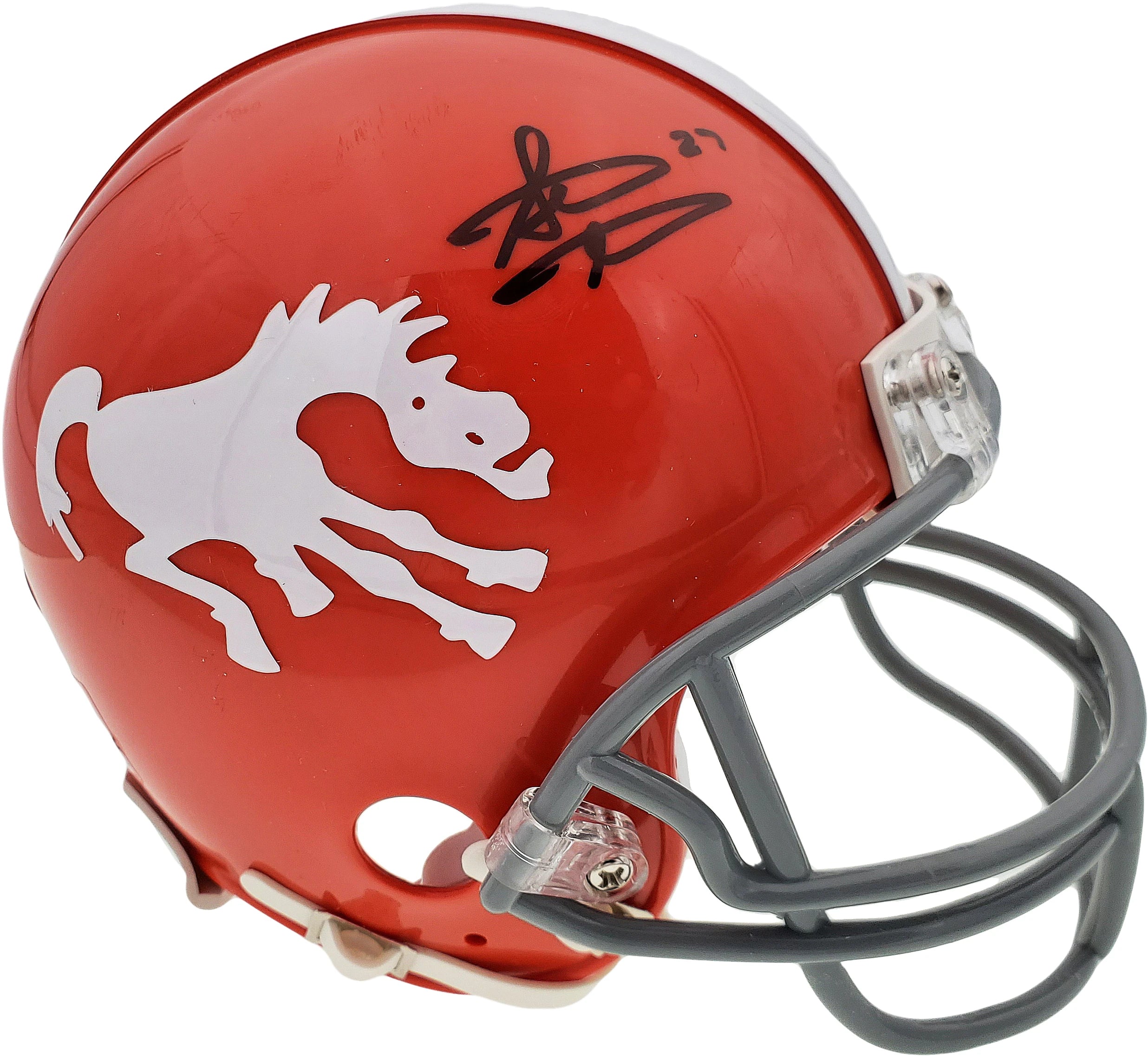 Steve Atwater Autographed Denver Broncos Throwback Orange Mini Helmet - Beckett BAS Certified