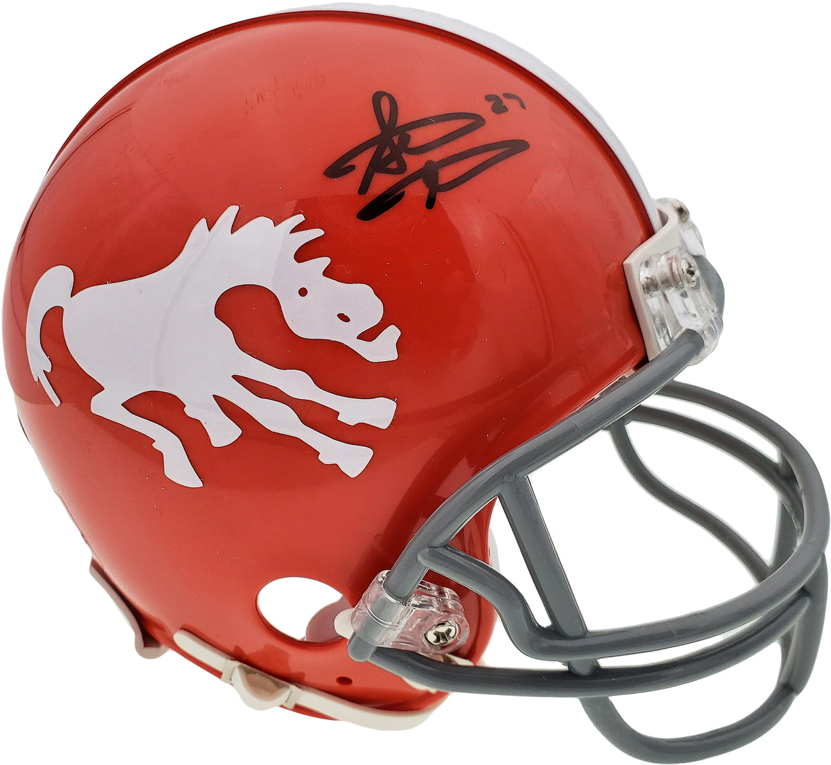 Steve Atwater Autographed Denver Broncos Throwback Orange Mini Helmet - Beckett BAS Certified