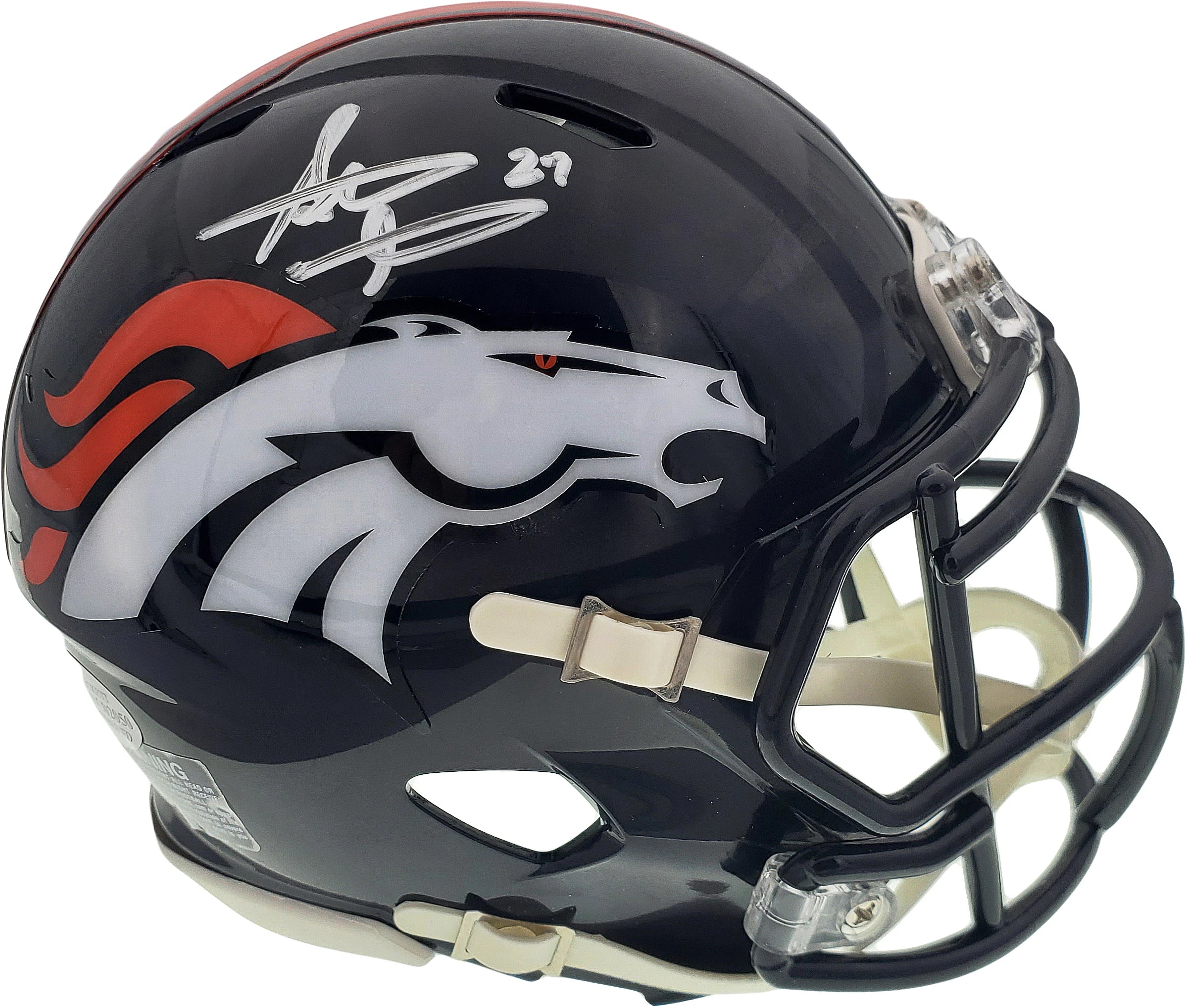 Steve Atwater Autographed Denver Broncos Speed Mini Football Helmet - Beckett BAS Certified