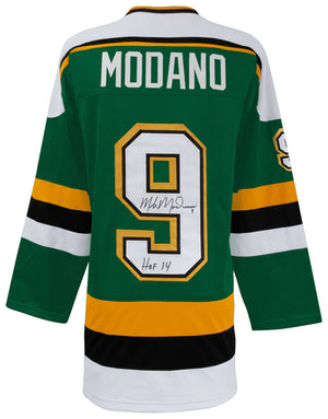 Dallas Stars Mike Modano Signed Green Custom Hockey Jersey w/HOF'14