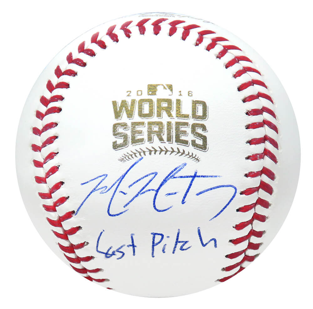 Mike Montgomery Signed Rawlings Official 2016 World Series MLB Baseball w/Last Pitch