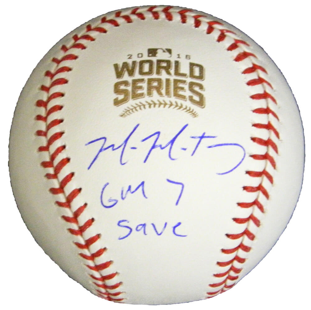 Mike Montgomery Signed Rawlings Official 2016 World Series Baseball w/Gm 7 Save