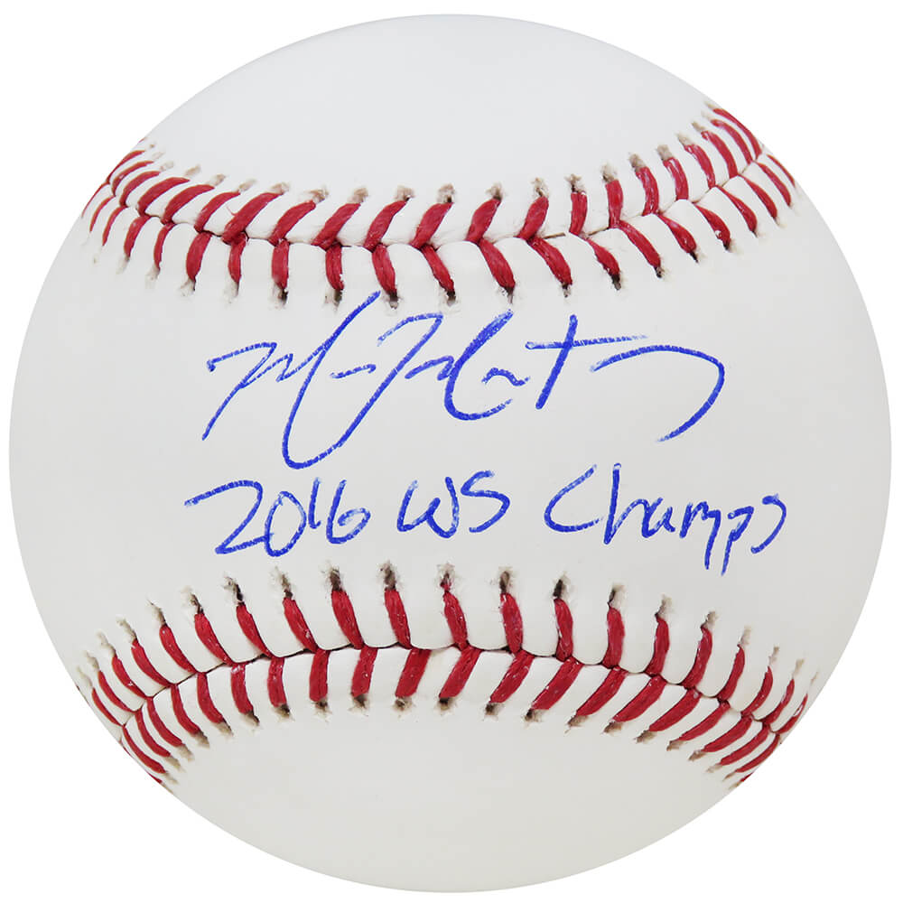 Mike Montgomery Signed Rawlings Official MLB Baseball w/2016 WS Champs