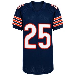 Kyle Monangai Autographed Chicago Bears Navy Custom Football Jersey - JSA Authenticated