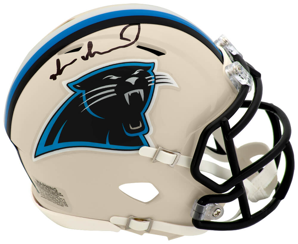 Muhsin Muhammad Signed Carolina Panthers RETRO Riddell Speed Mini Helmet