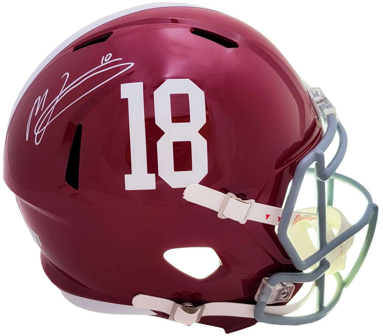 Mac Jones Signed Alabama Crimson Tide Full Size Speed Helmet – Beckett BAS Witness