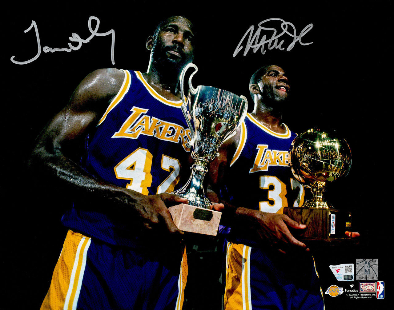 Magic Johnson & James Worthy Autographed 11x14 Photo Los Angeles Lakers Fanatics Hologram
