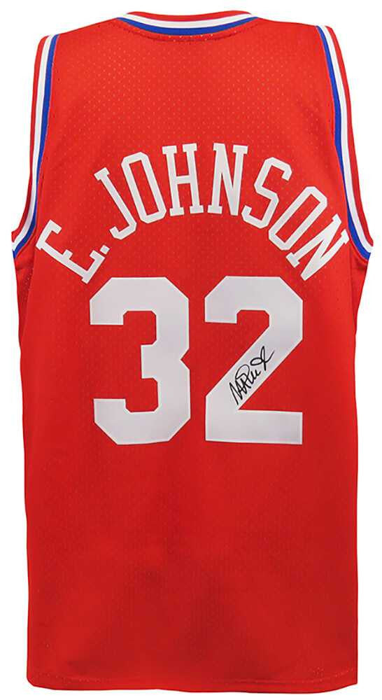 Magic Johnson Signed 1991 All Star Game M&N Red Throwback Swingman Jersey - Schwartz Authentic