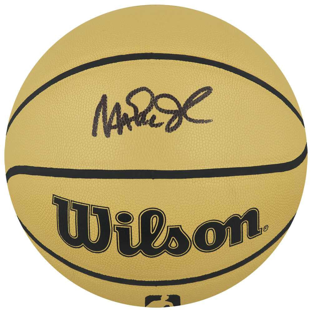 Magic Johnson Signed Wilson Gold Basketball - Schwartz Authenticated