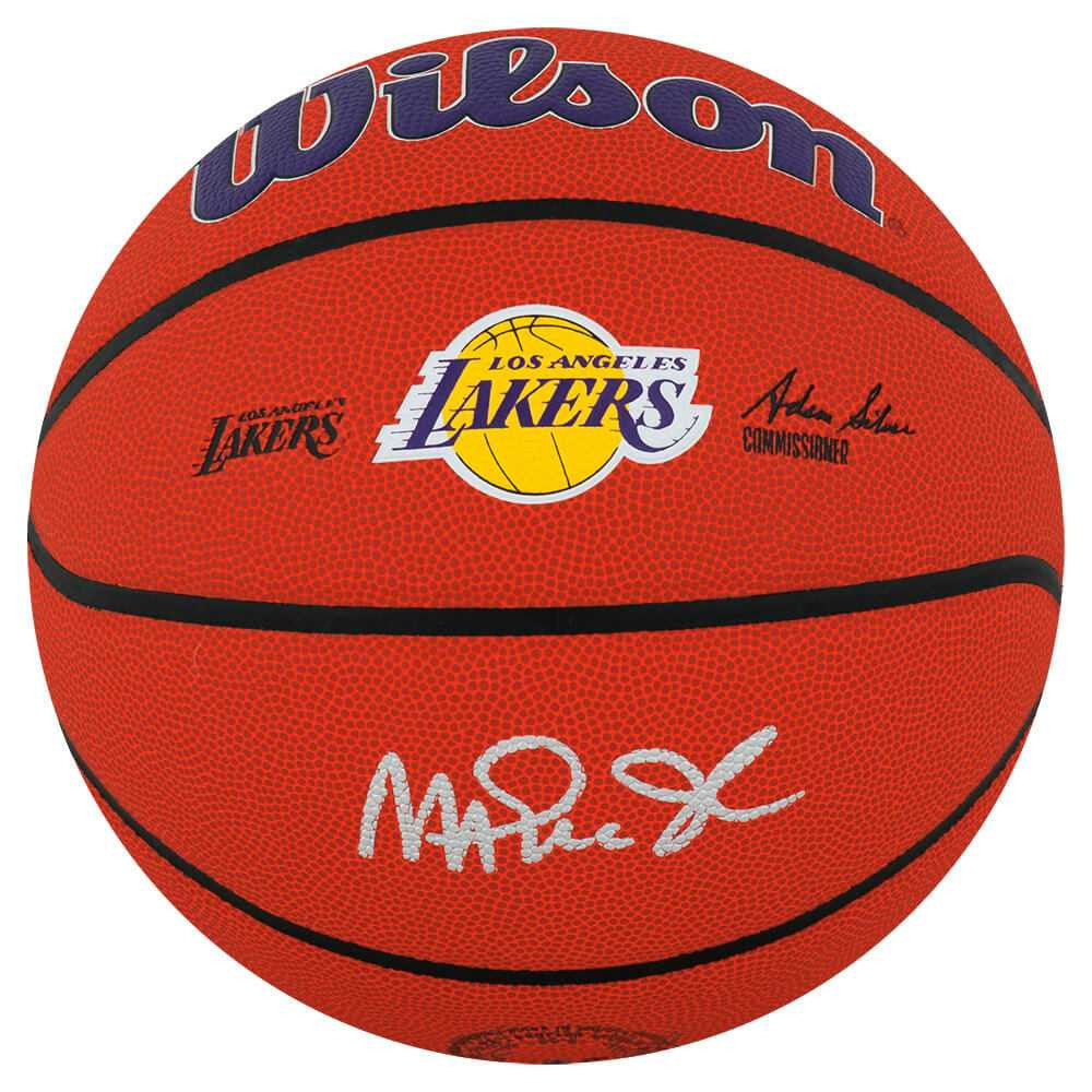 Magic Johnson Signed Wilson Los Angeles Lakers Logo NBA Basketball - Schwartz Authenticated