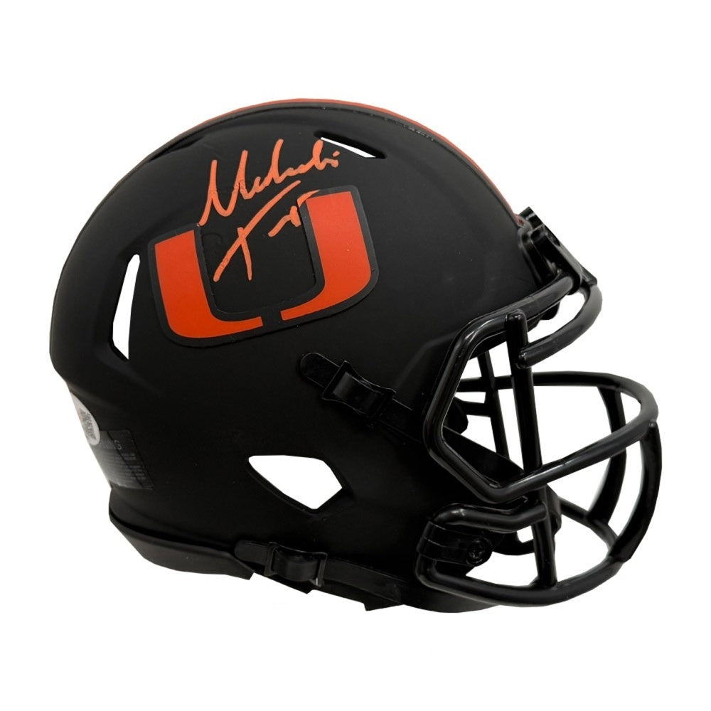 Malachi Toney Autographed Miami Eclipse Mini Helmet | JSA Authenticated